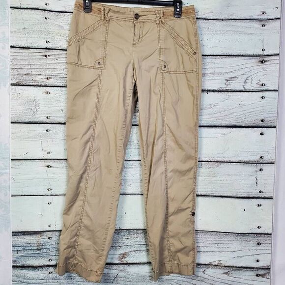 Maurices Khaki Casual Pants Women’s Size 9/10 Mid Rise Beige Stretch Trousers - Picture 1 of 7